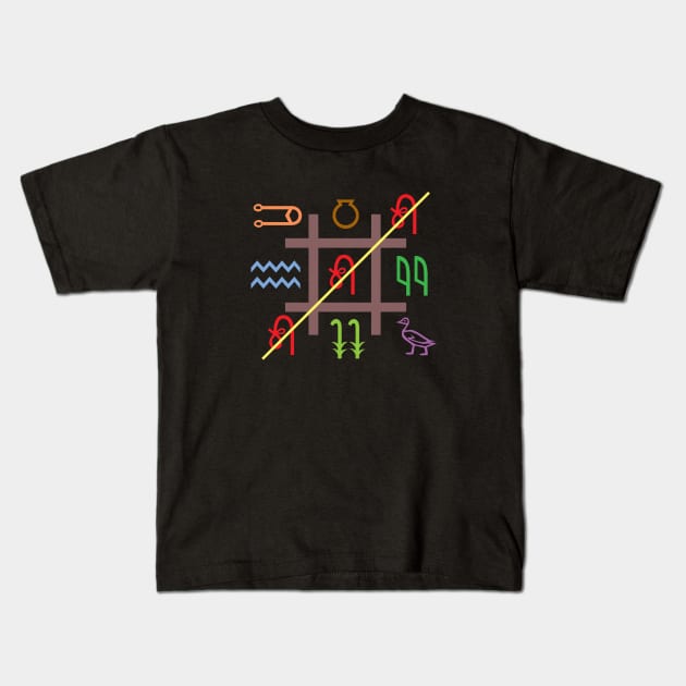 Ancient Egyptian Tic Tac Toe Game Kids T-Shirt by emhoteb